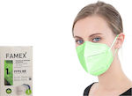 Famex Particle Filtering Half Mask FFP2 NR Mască de protecție FFP2 Acid Green 100buc