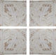 Artekko Wall Decor Kawan White Wooden 44.5x3.8x44.5cm 4 Pieces
