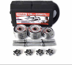 York Fitness XH-9069A Dumbbell Set 2x 7.5kg in Case