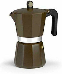 Monix Cream Stovetop Espresso Pot for 6Cups Brown