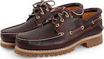 Timberland Authentic Handsewn Δερμάτινα Ανδρικά Boat Shoes σε Μπορντό Χρώμα