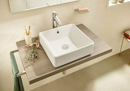 Roca The Gap Επικαθήμενος Νιπτήρας Πορσελάνης 39x37x13cm Λευκός