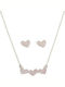 Medisei Steel Set Necklace & Earrings Dalee Triple Heart