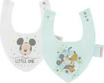 Interbaby Mickey 2 Fabric Baby Bandana Bib with Button 2pcs