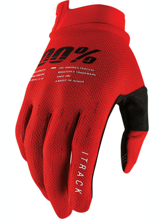 100% ITrack Summer Men's Motocross Gloves Red