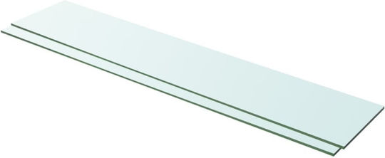 Wall Shelves Transparent 2 Pieces 100x20x0.8 cm