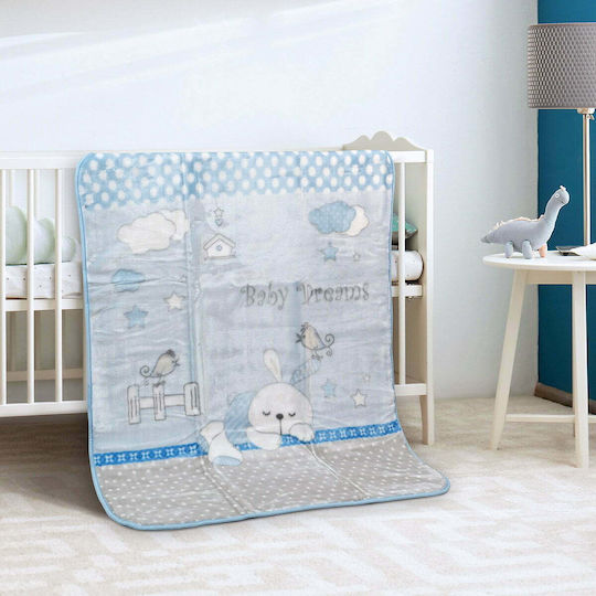 Beauty Home Blanket Cot Art 5260 Velvet Light Blue 110x140cm