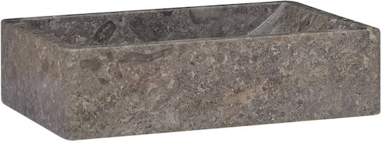 vidaXL Επικαθήμενος Νιπτήρας Πέτρινος 45x30x12cm Γκρι