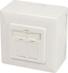 LogiLink External Double Network Socket RJ45 White NP0124