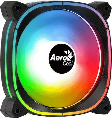 Aerocool Astro 12F ARGB Gehäuselüfter 120mm mit Verbindung 6-polig 1Stück Schwarz