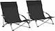 vidaXL Small Chair Beach Black Set of 2pcs