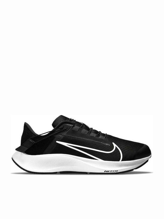 Nike Air Zoom Pegasus 38 Flyease 4E Extra Wide Ανδρικά Αθλητικά Παπούτσια Running Black / Anthracite / Volt / White