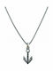 Rosso Amante Anchor Necklace in Gold Plated Steel Black