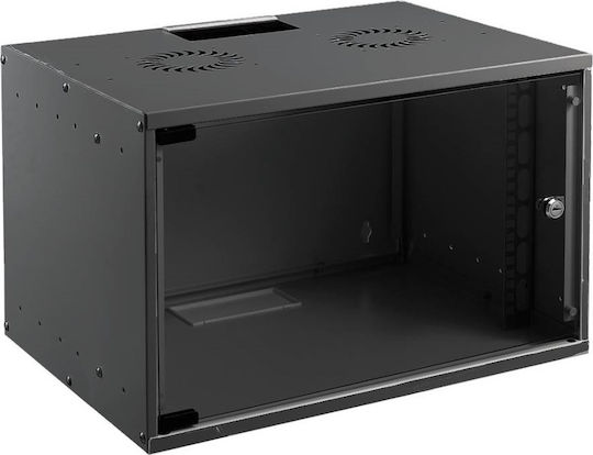 Mirsan Επιτοίχια Καμπίνα Rack 9U 56x60x44.5cm Μαύρο WTC09U60MN.01