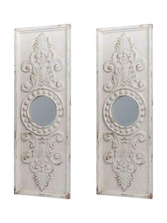 Artekko Wall Decor DS White Wooden 43x3x122cm 2 Pieces