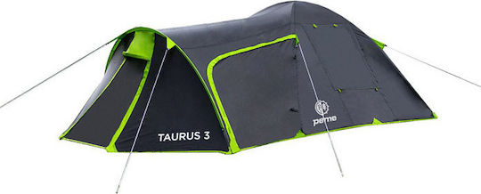 Peme Taurus 3 Χειμερινή Σκηνή Camping Τούνελ Ορειβασίας Μαύρη για 3 Άτομα Αδιάβροχη 4000mm 380x220x120εκ. SP