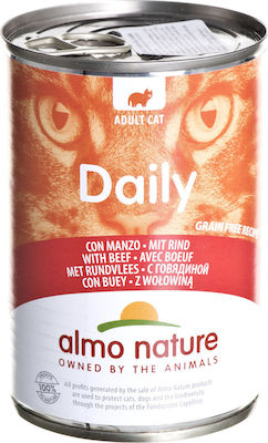 Almo Nature Daily Nasses Katzenfutter für Katze in Dose mit Rindfleisch 400gr