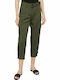 Damen Stoff Capri Hose in Lockere Passform Grape Leaf Green