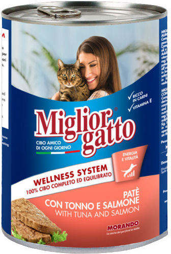 Morando Miglior Gatto Pate Υγρή Τροφή για Γάτες σε Κονσέρβα με Σολομό και Τόνο 400gr