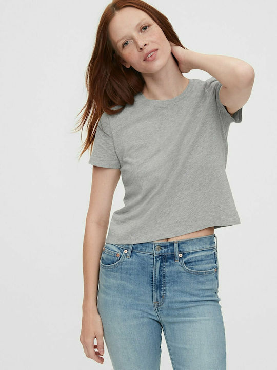 GAP Women's Summer Blouse Cotton Short Sleeve Gray