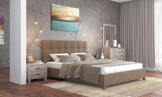 Bedroom Furniture Set N64 Σταχτί 160x200cm 5pcs