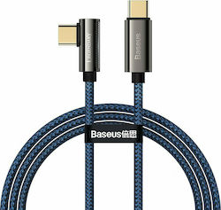 Baseus Legend Series Angle (90°) / Braided USB 2.0 Cable USB-C male - USB-C male Μπλε 1m (CACS000603)