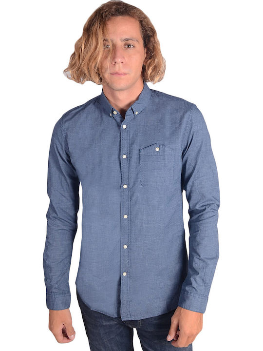 Tom Tailor Men's Shirt with Long Sleeves Blue