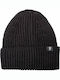Beanie Ανδρικός Σκούφος με Rib Πλέξη σε Μαύρο χρώμα