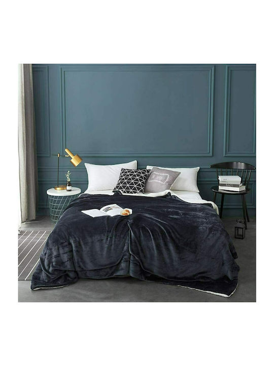 Ehome Sherpa Decke Übergröße 220x240cm Dunkelgrau PROV-Grau Dunkel