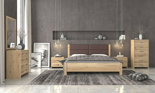 Bedroom Furniture Set Ν45Δ Μελί 160x200cm 6pcs