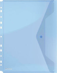 Donau Dosar Transparent cu Buton Albastru