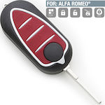 Silca Κλειδί Κενό με 3 Κουμπιά Αναδιπλούμενο για Alfa Romeo