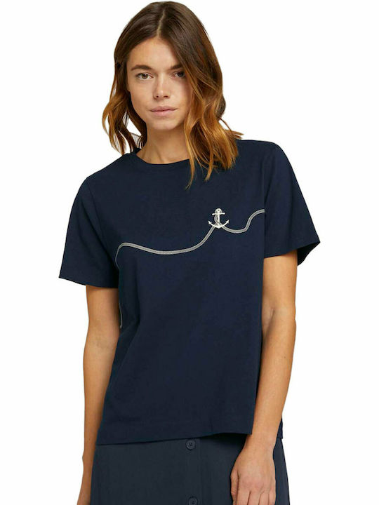 Tom Tailor Women's T-shirt Navy Blue