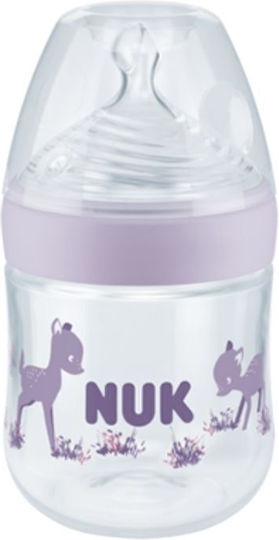 Nuk Plastic Baby Bottle Nature Sense Temperature Control Anti-Colic with Silicone Teat for 0-6 Months Purple Deer - Purple 150ml