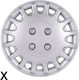 Autoline Car Hubcap Set Model "X" 13" 4pcs Silver