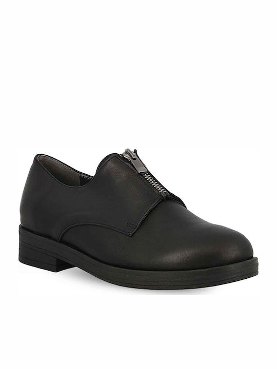 Parex Δερμάτινα Ανατομικά Παπούτσια σε Μαύρο Χρώμα