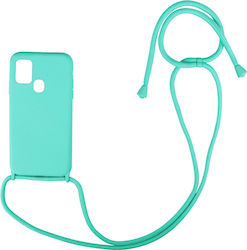 Sonique CarryHang Coperta din spate Silicon 0.5mm cu Brățară Light Blue (Galaxy A21s)