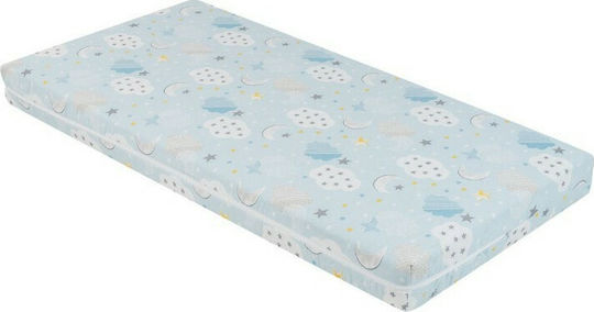Kikka Boo Στρώμα Κούνιας Siesta Clouds Blue με Κοκοφοίνικα 60cmx120cmx8cm