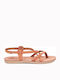 Fantasy Sandals Leder Damen Flache Sandalen Anatomisch Peach