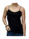 5209 mit Spaghetti-Träger Schwarz Damen T-Shirt