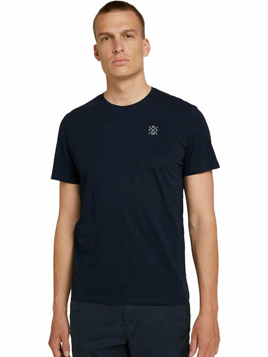 Tom Tailor Herren T-Shirt Kurzarm Sky Captain Blue