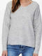 Only Camilla Women's Long Sleeve Sweater with V Neckline Dark Grey Melange