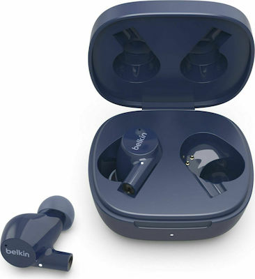 Belkin Soundform Rise In-ear Bluetooth Handsfree Ακουστικά με Αντοχή στον Ιδρώτα και Θήκη Φόρτισης Μπλε
