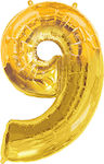 Balloon Foil Jumbo Number 9 Gold 110cm