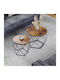 Round Side Metal Coffee Table Brown 2 Pieces W50xL50xH40cm