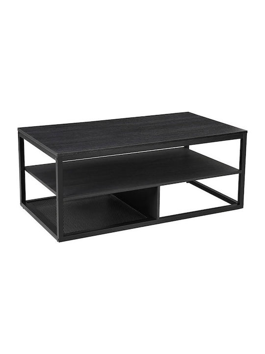 Rectangular Wooden Coffee Table Black L110xW60xH55cm