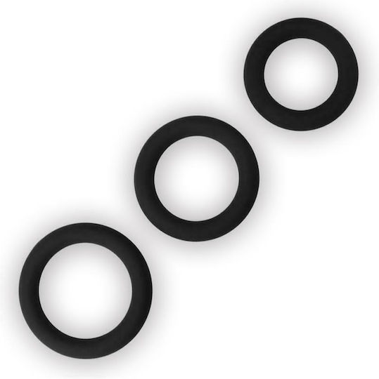 Lovetoy Power Plus Soft Silicone Snug Ring Set Cock Rings Cock Silicon Black 3buc