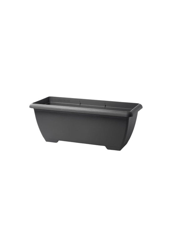 Plastecnic Terrae Μaxi Planter Box Plastic Gray 60x29cm.