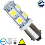 GloboStar Lamps Car BA9S LED 6000K Cold White 12V 3W 1pcs