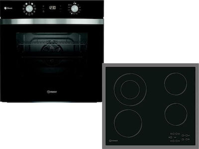 Indesit IFWS 4841 JH BL + RI 261 X Φούρνος άνω Πάγκου 71lt με Κεραμικές Εστίες Π59.5εκ. Μαύρος